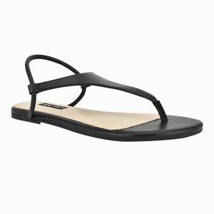 Nine West Braydin Stretch Flat Sandals - Black - Ireland (VX3905164)